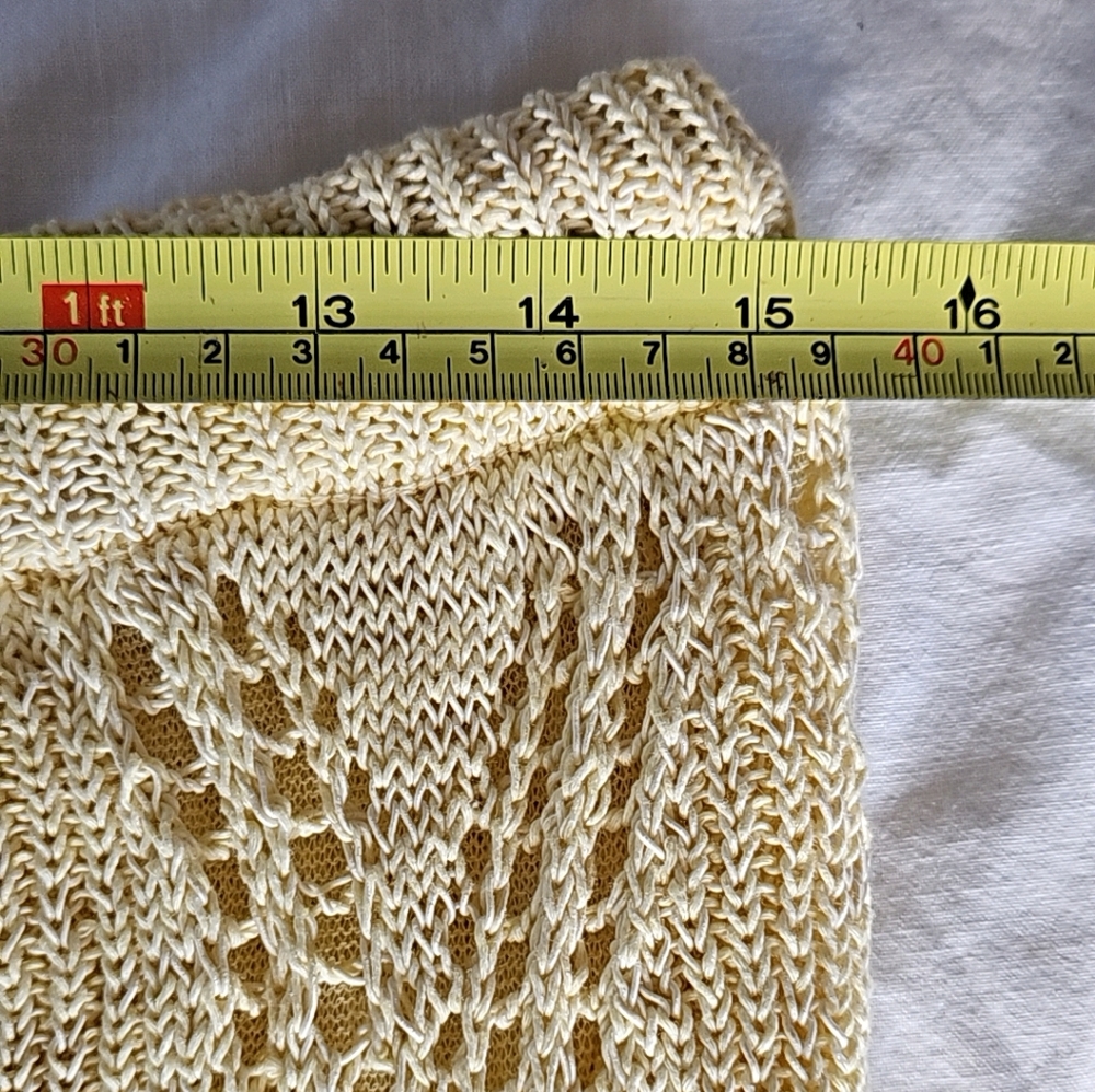 Zara Pale Yellow Crochet Knit Maxi Skirt Boho High Waisted Cream NWT Large - Picture 9 of 12
